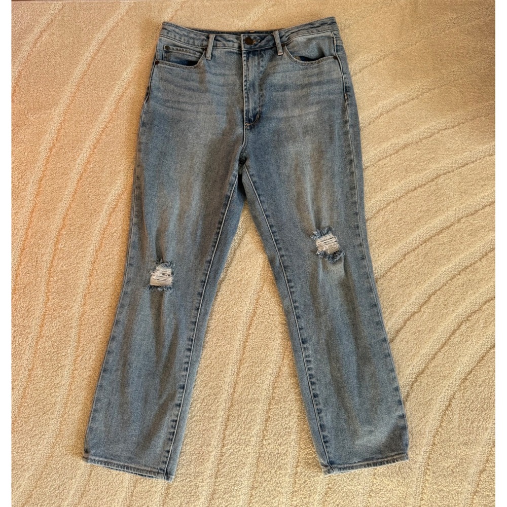 Articles of Society‎ Womens Distressed High Rise Straight Leg Jeans Blue Size 28